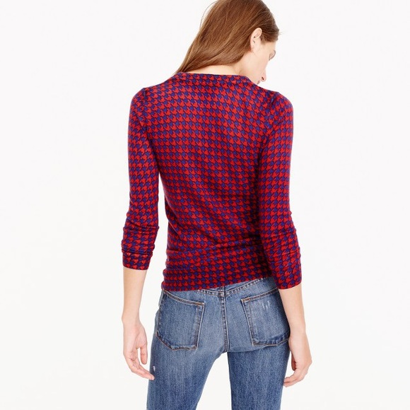 J. Crew Tippi Houndstooth in Red/Blue - Picture 2 of 7